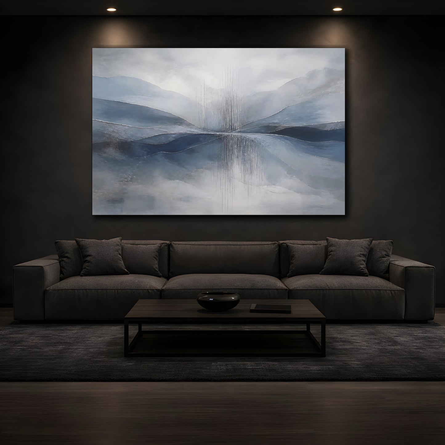 Mockup 3. Hidden Rain Reflection shown as canvas print