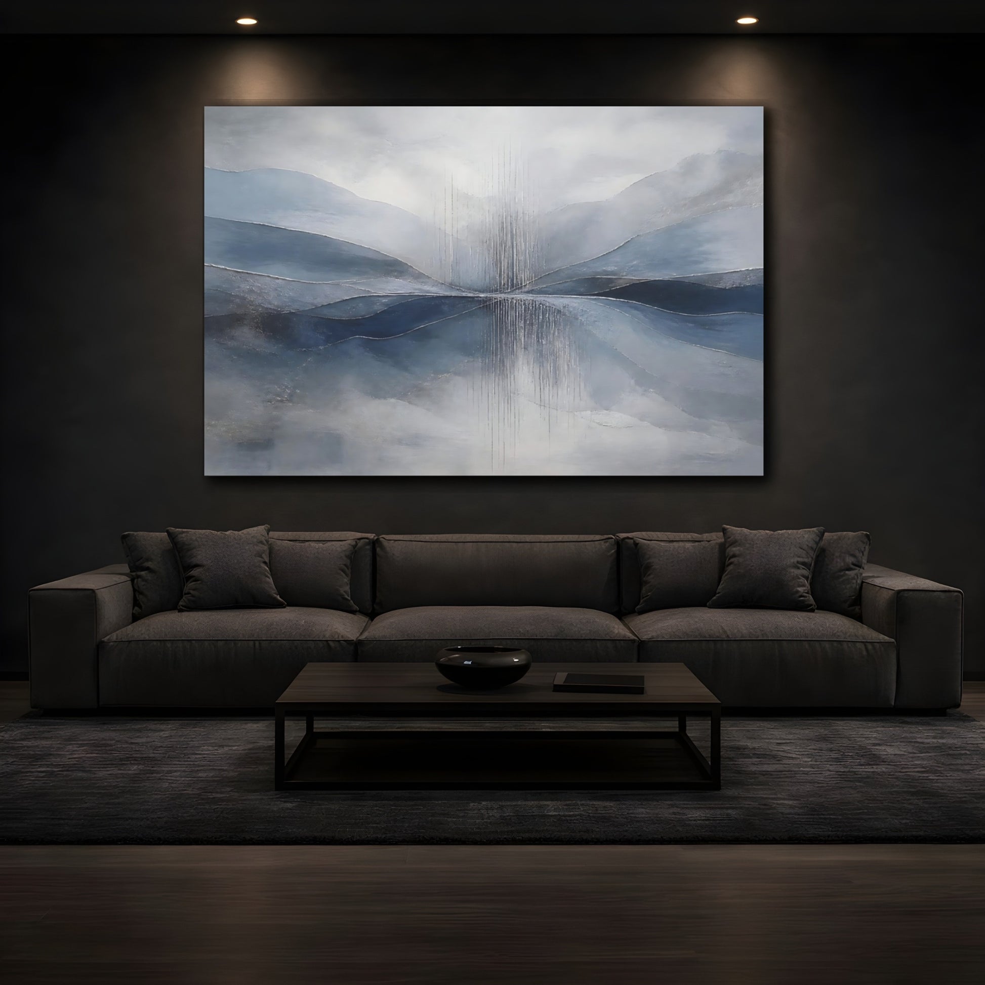 Mockup 3. Hidden Rain Reflection shown as canvas print