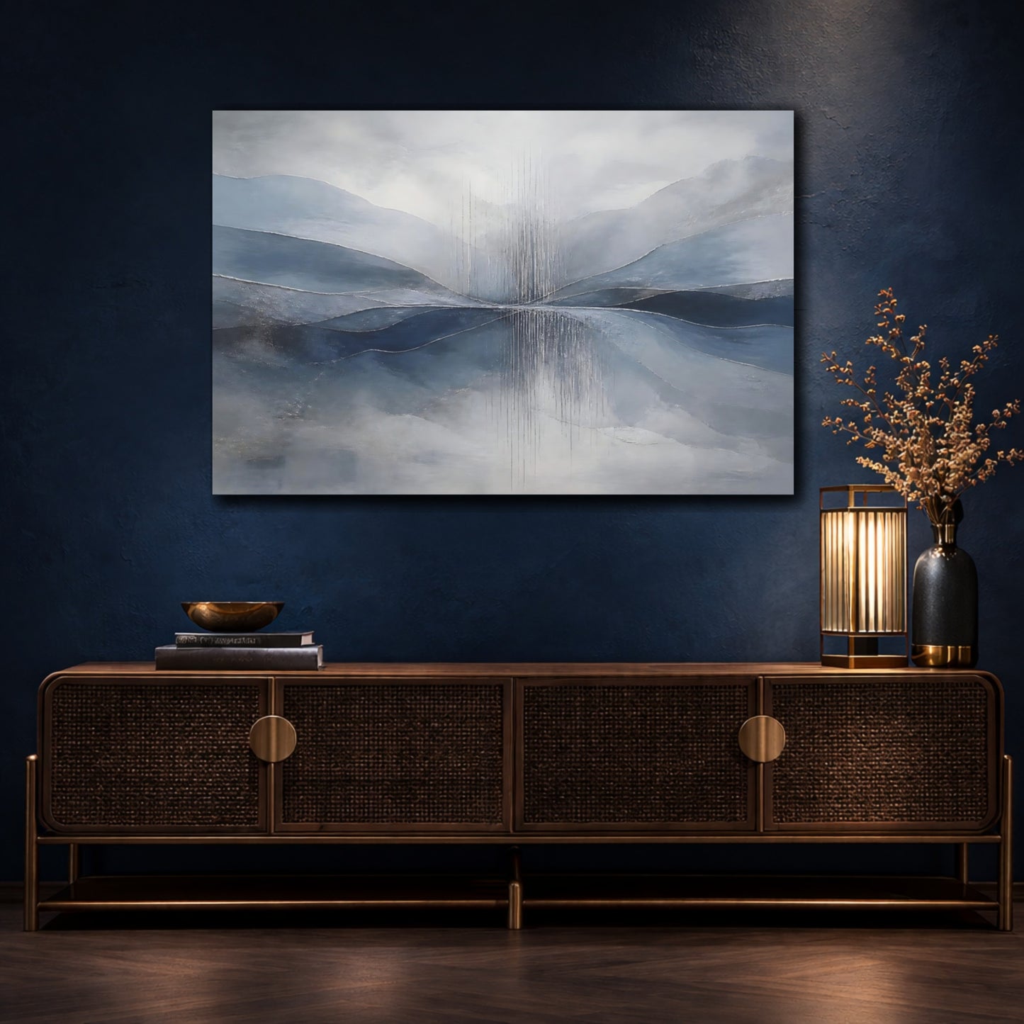 Mockup 4. Hidden Rain Reflection shown as canvas print