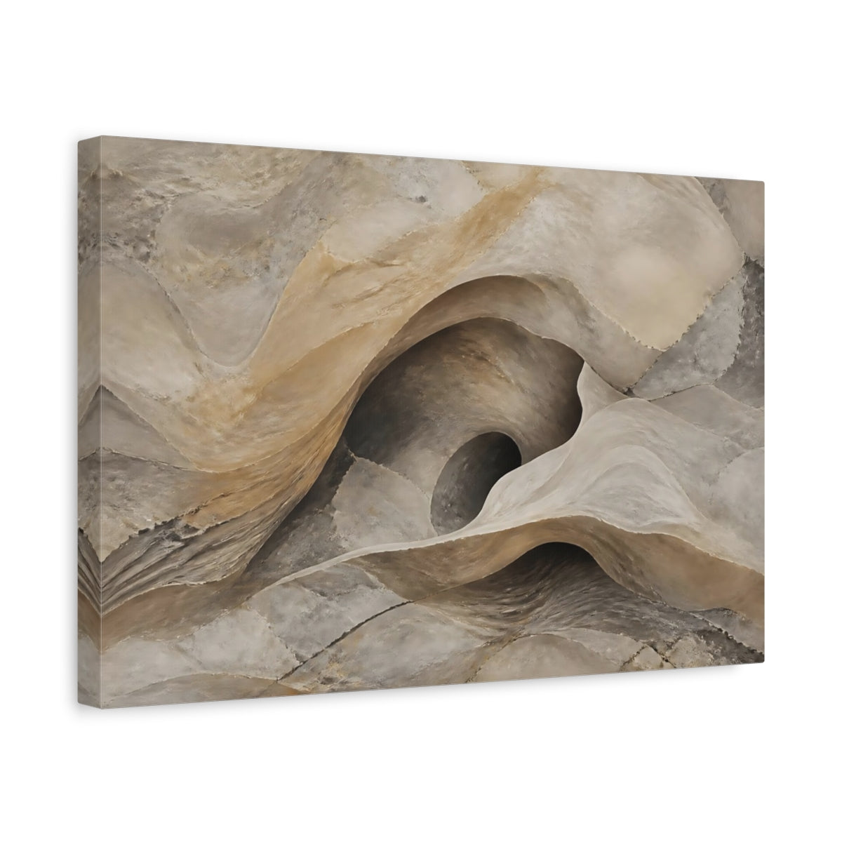Side Mockup 4. Hidden Stone Cave Form shown as canvas print