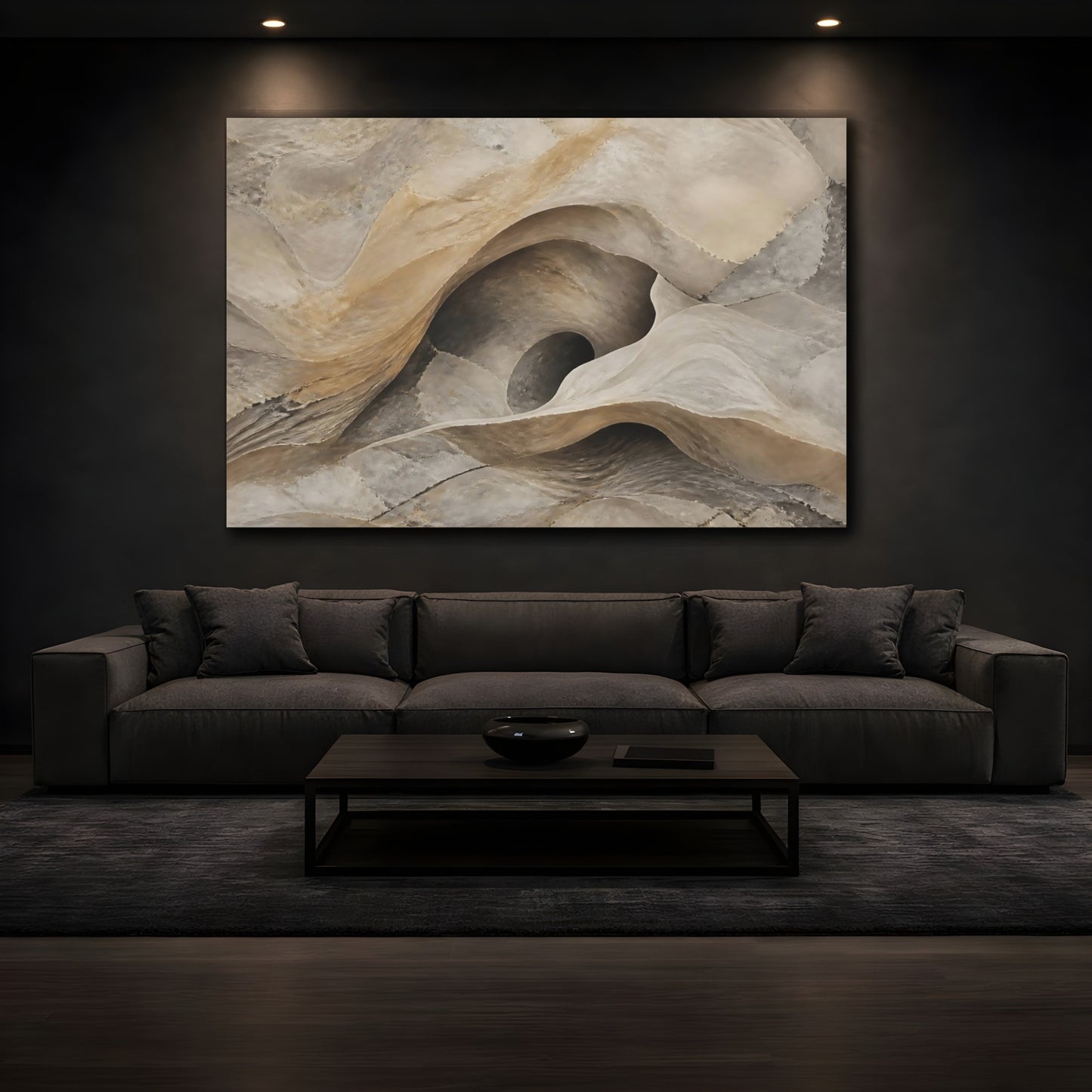 Mockup 3. Hidden Stone Cave Form shown as canvas print