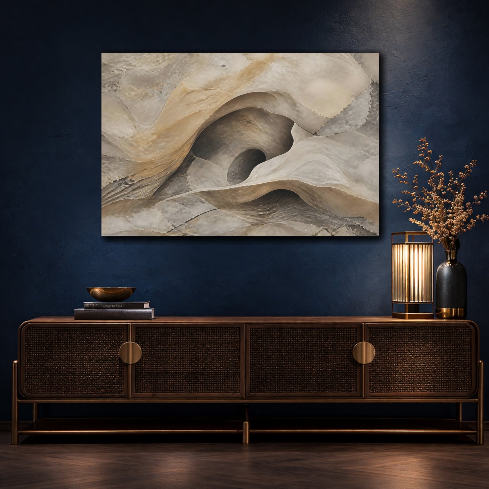 Mockup 4. Hidden Stone Cave Form shown as canvas print