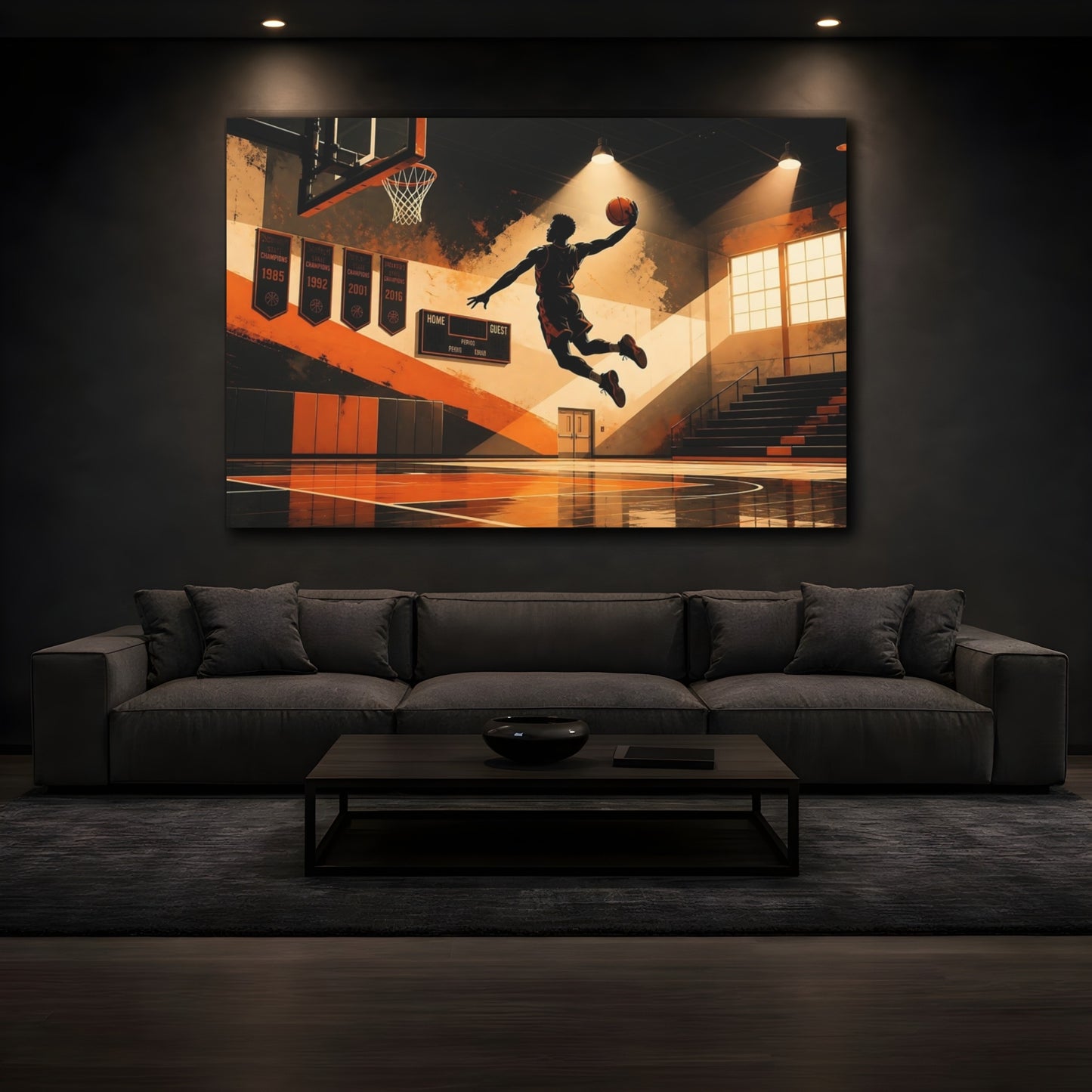 Mockup 3. High-Flying Dunk shown as canvas print