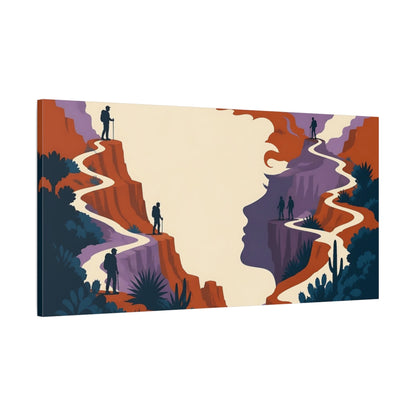 Main Mockup. Hikers Illusion Trail shown as canvas print