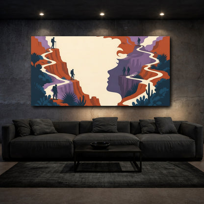 Mockup 3. Hikers Illusion Trail shown as canvas print
