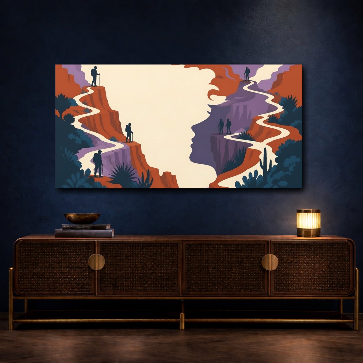 Mockup 4. Hikers Illusion Trail shown as canvas print