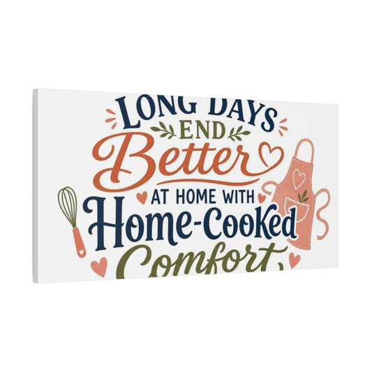 Main Mockup. Home-Cooked Comfort Quote shown as canvas print