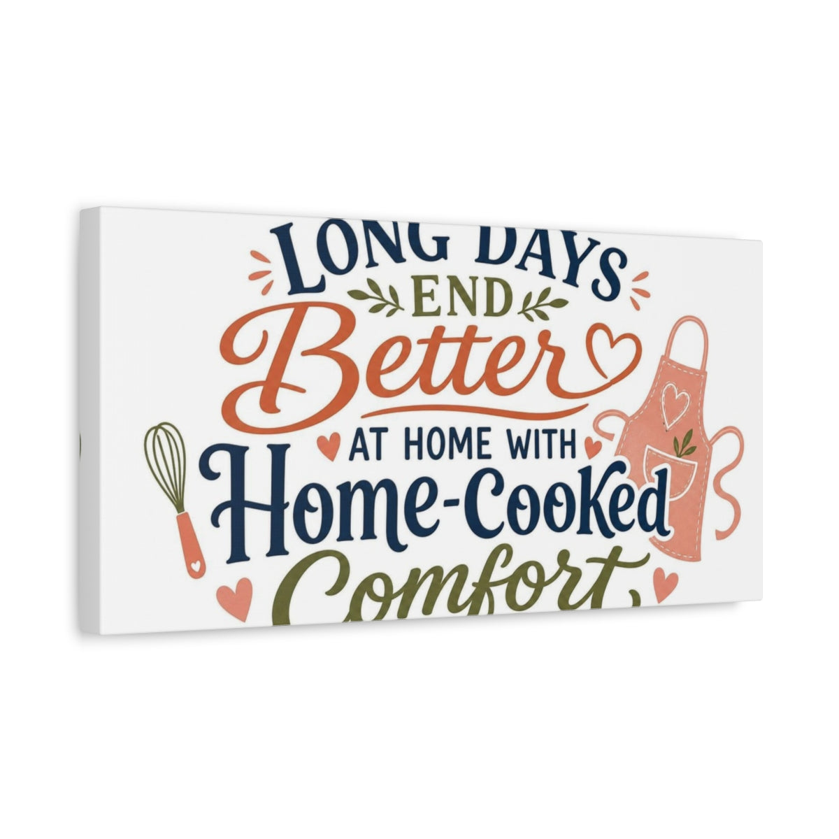 Side Mockup 3. Home-Cooked Comfort Quote shown as canvas print