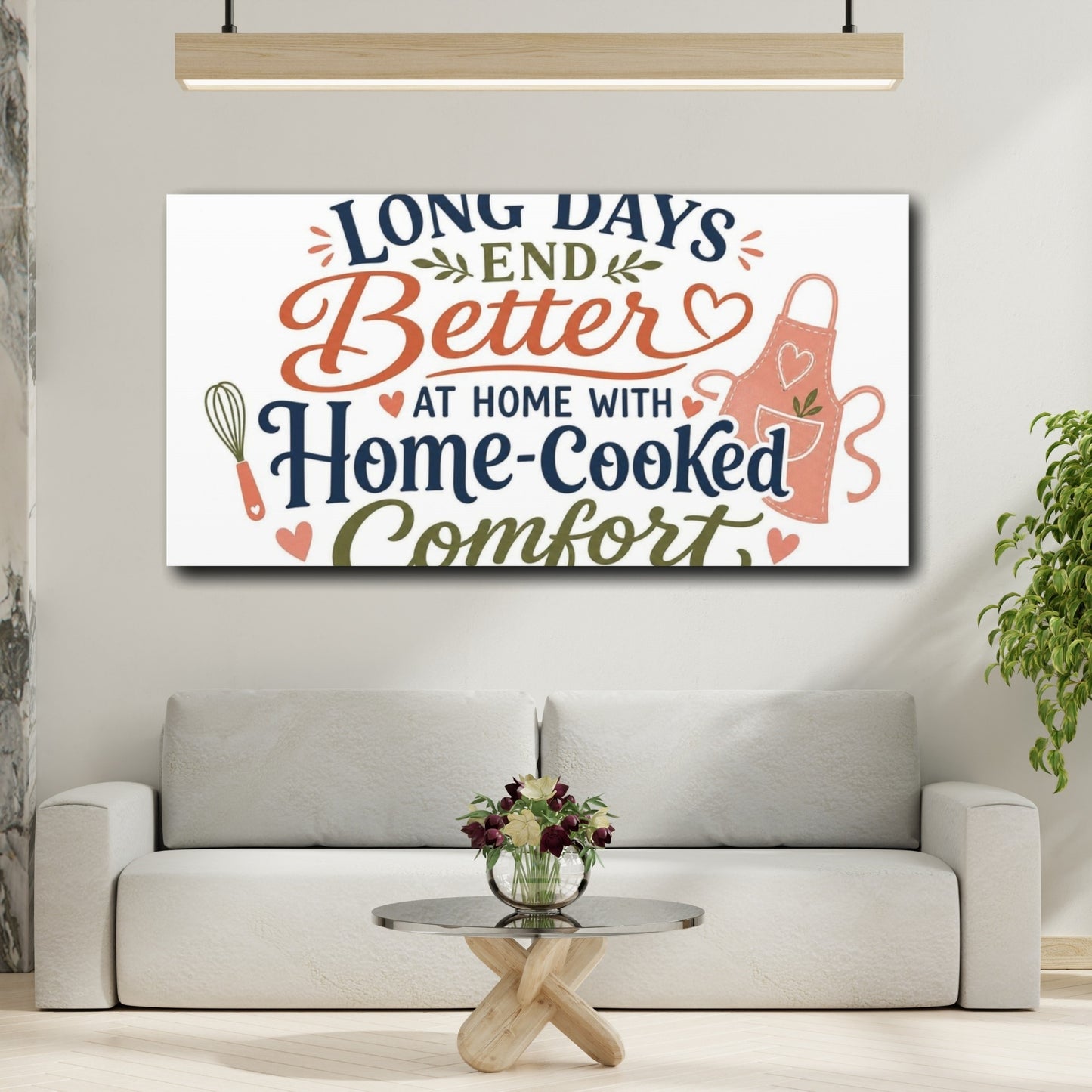 Mockup 2. Home-Cooked Comfort Quote shown as canvas print