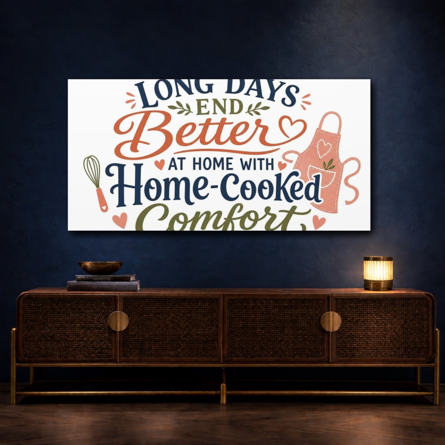 Mockup 4. Home-Cooked Comfort Quote shown as canvas print