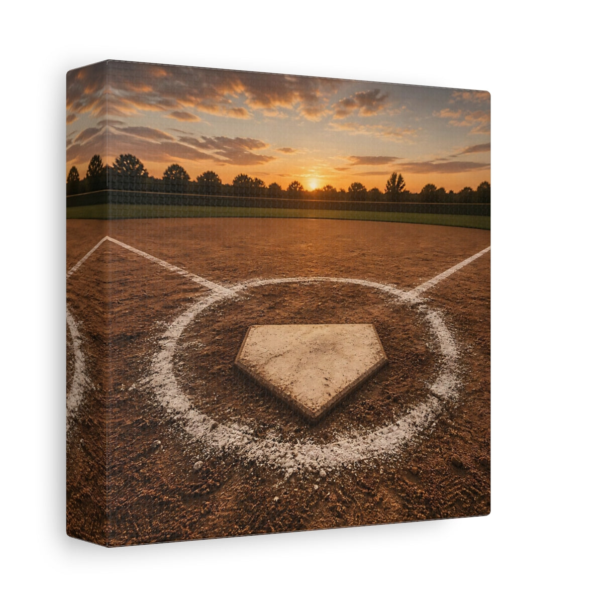 Side Mockup 2. Home Plate At Sunset shown as canvas print