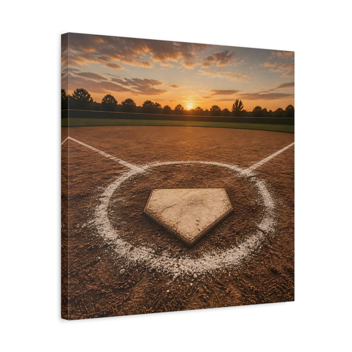 Side Mockup 5. Home Plate At Sunset shown as canvas print