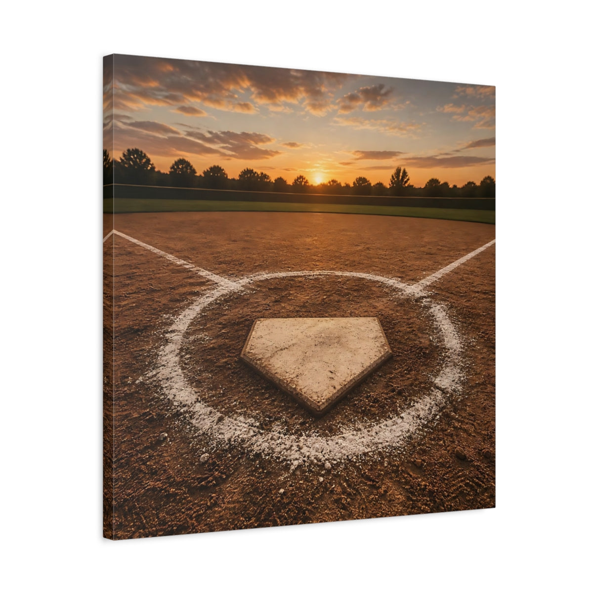 Side Mockup 4. Home Plate At Sunset shown as canvas print