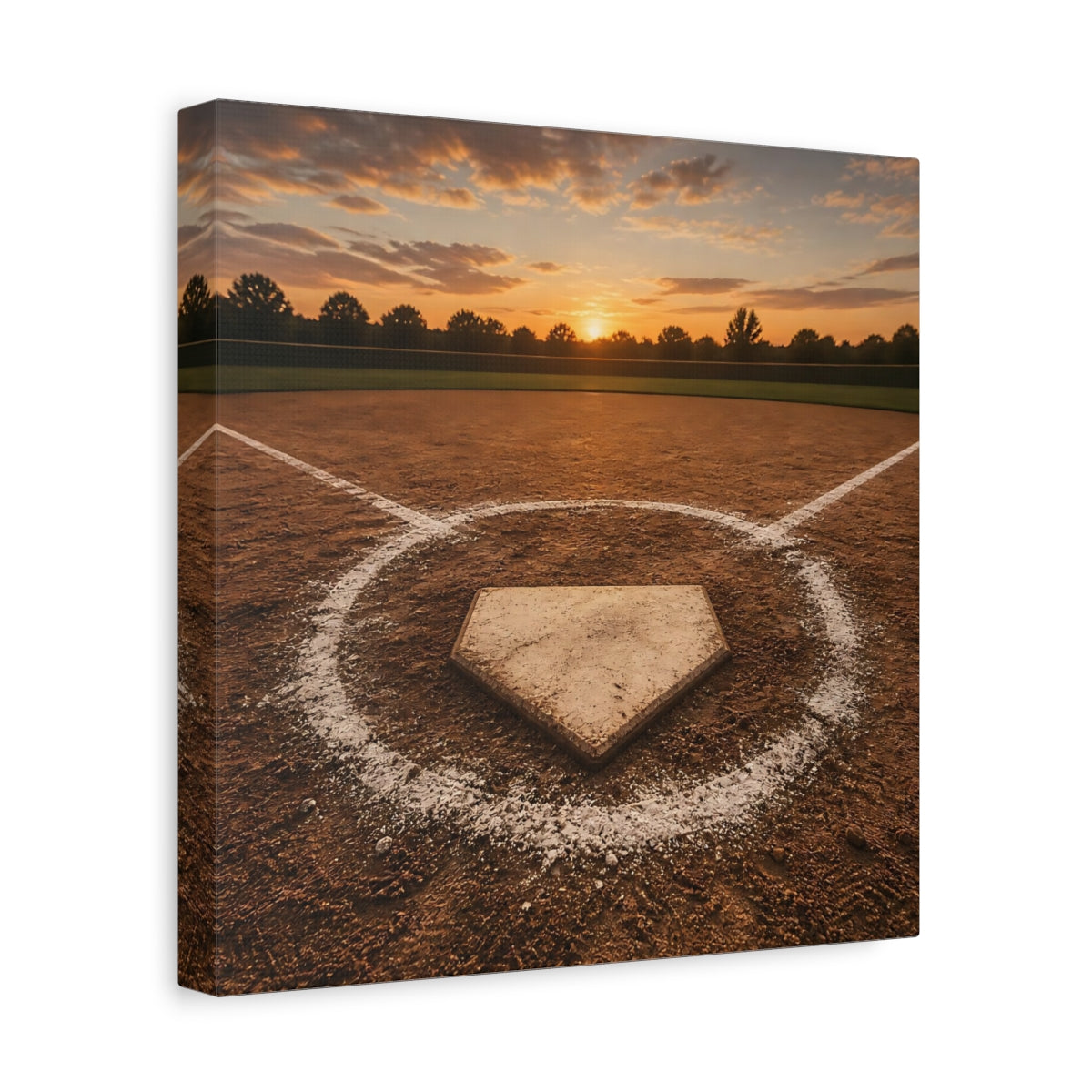Side Mockup 8. Home Plate At Sunset shown as canvas print