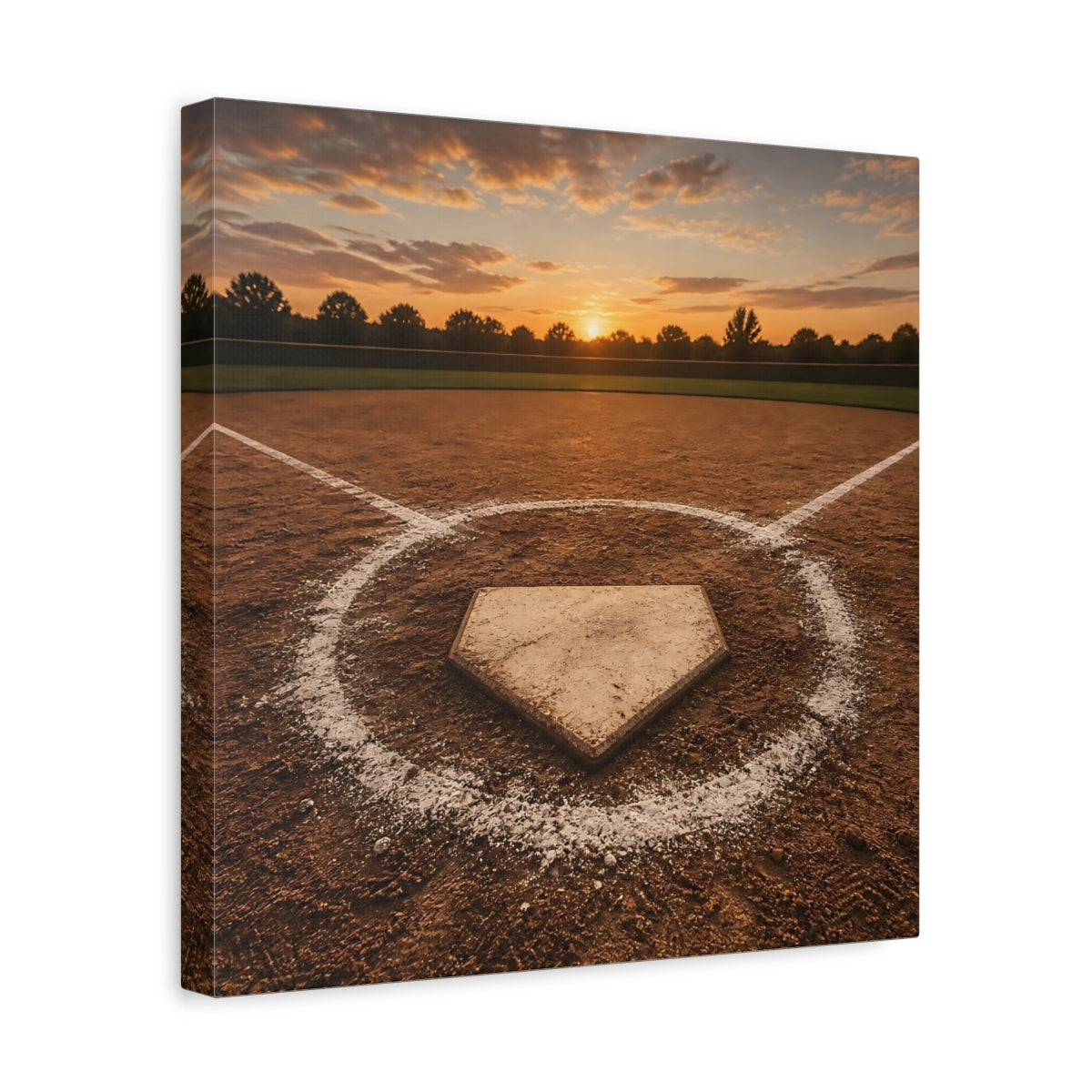 Side Mockup 7. Home Plate At Sunset shown as canvas print