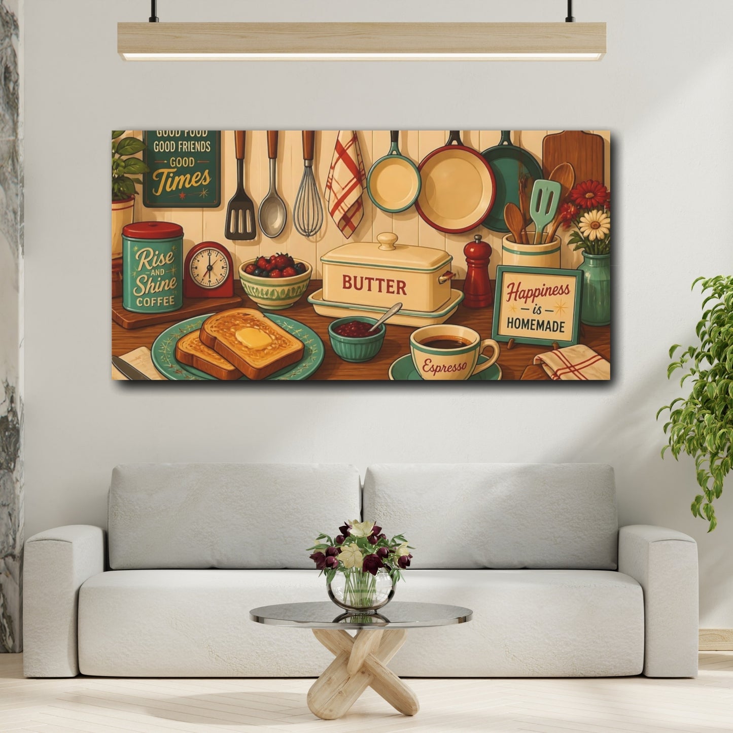 Mockup 2. Homemade Breakfast Spread shown as canvas print