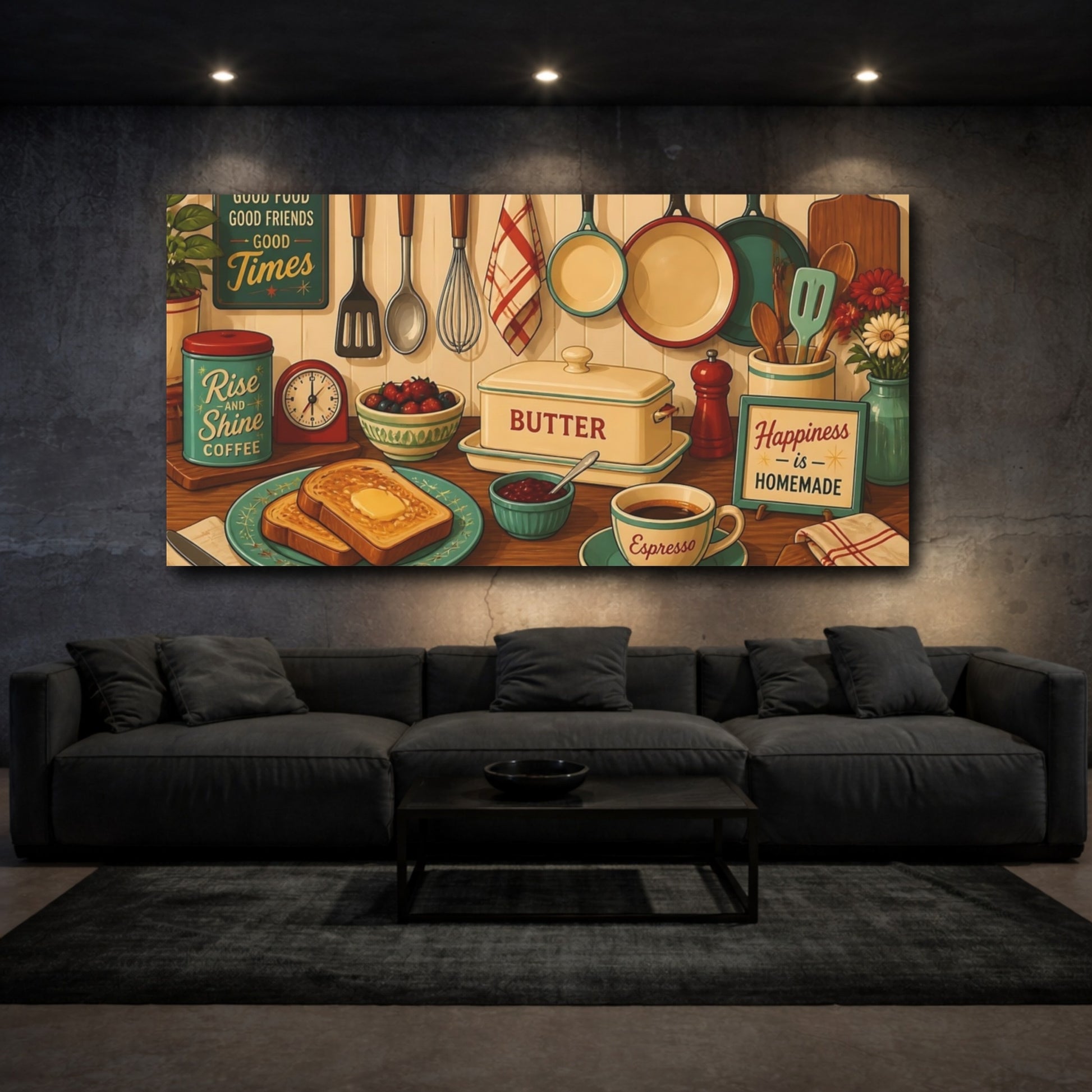 Mockup 3. Homemade Breakfast Spread shown as canvas print