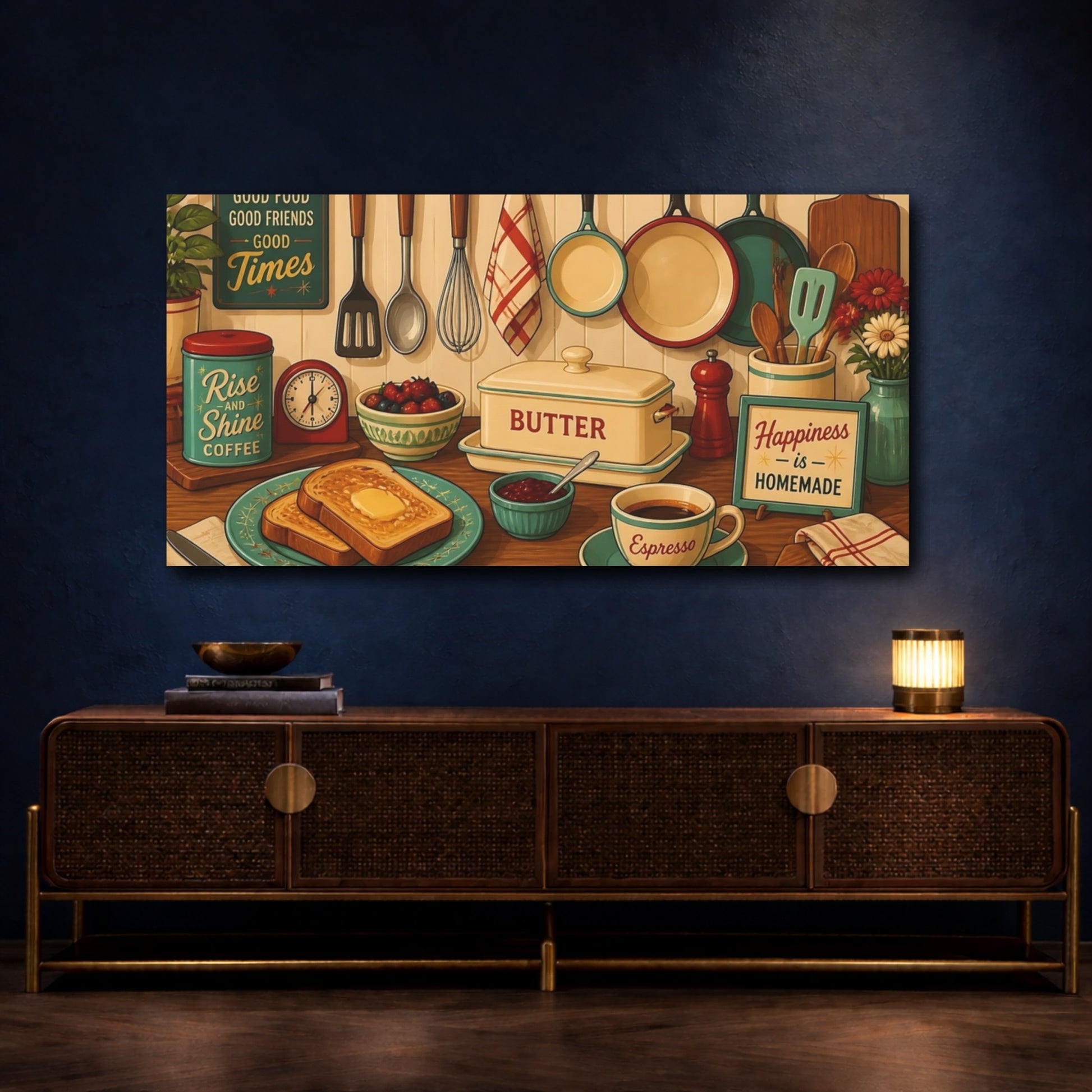 Mockup 4. Homemade Breakfast Spread shown as canvas print