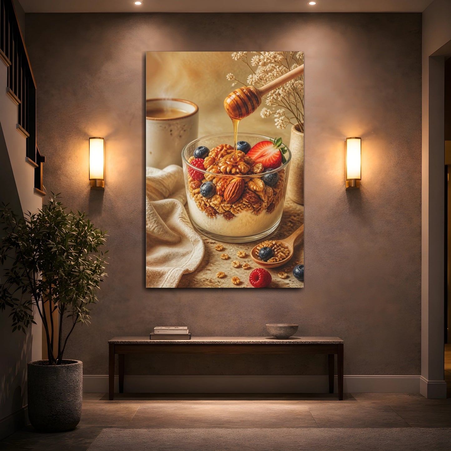 Mockup 2. Honey Drizzled Granola Parfait shown as canvas print