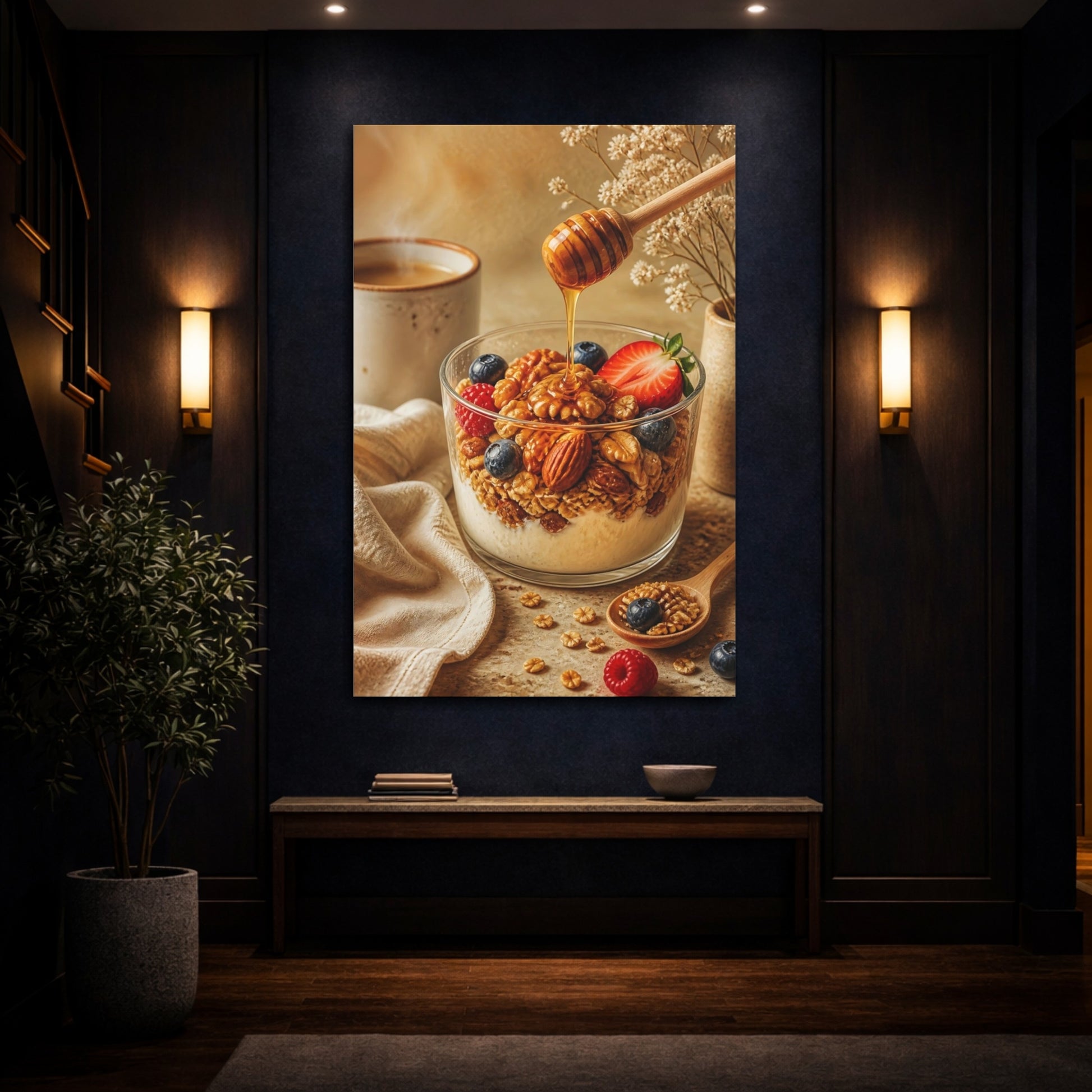 Mockup 4. Honey Drizzled Granola Parfait shown as canvas print