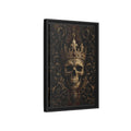 Side Mockup 6. Horror Crowned Skull Gold And Red shown as stretched canvas wall art