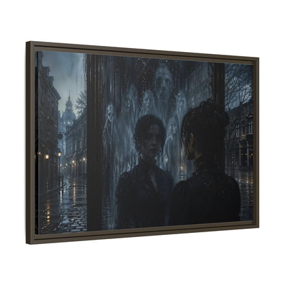 Side Mockup 11. Horror Ghostly Reflection Dark And Moody shown as stretched canvas wall art