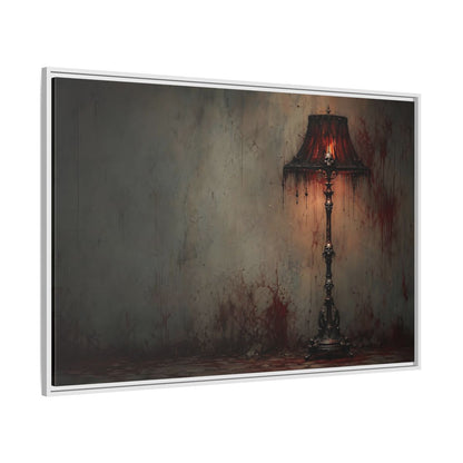 Side Mockup 7. Horror Skull Lamp Dark Gothic Red shown as stretched canvas wall art