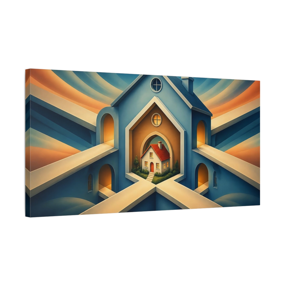 Side Mockup 1. House Within A House shown as canvas print