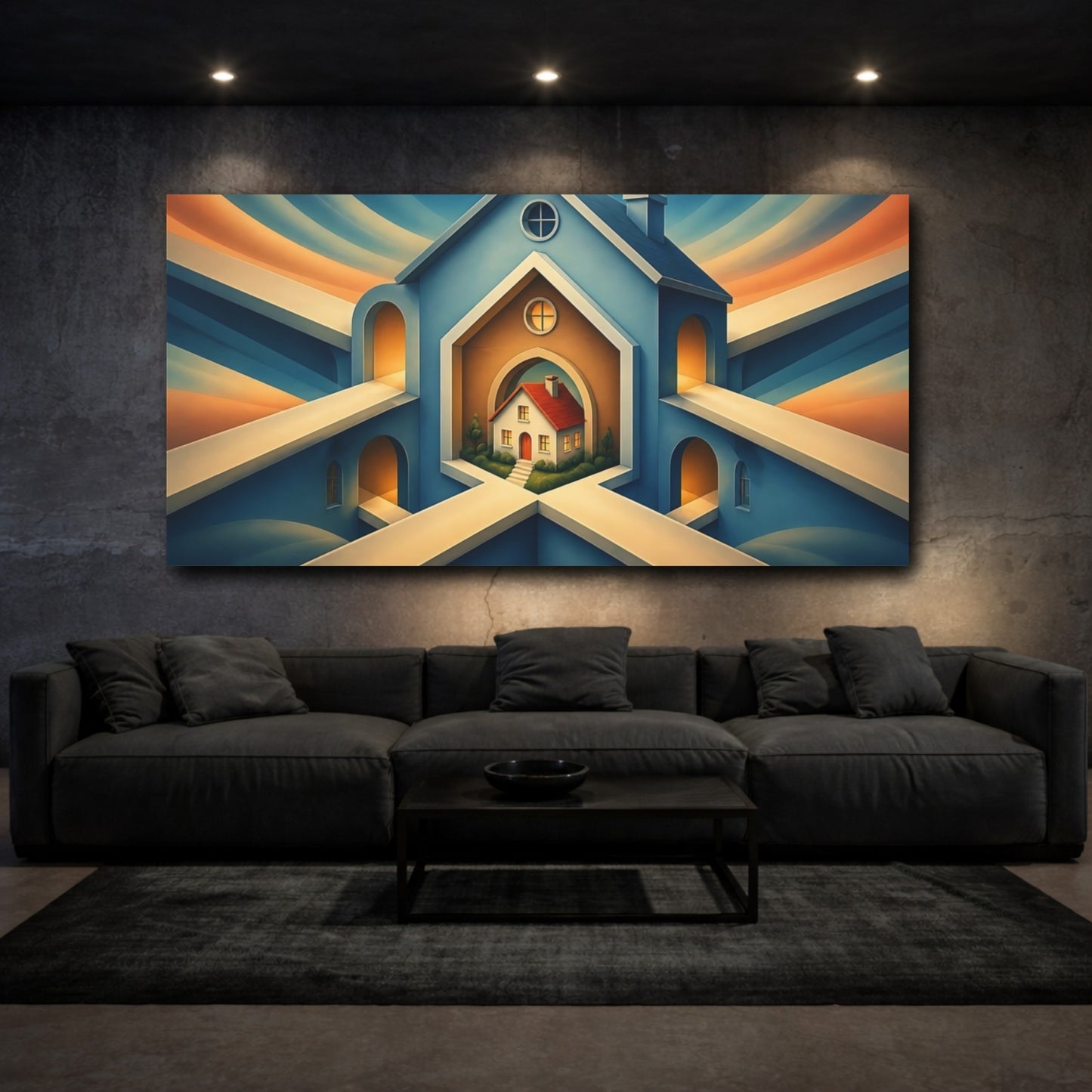 Mockup 3. House Within A House shown as canvas print
