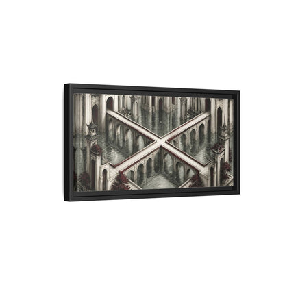 Side Mockup 8. Illusion Towers Bridge shown as framed canvas print