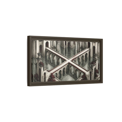Side Mockup 7. Illusion Towers Bridge shown as framed canvas print