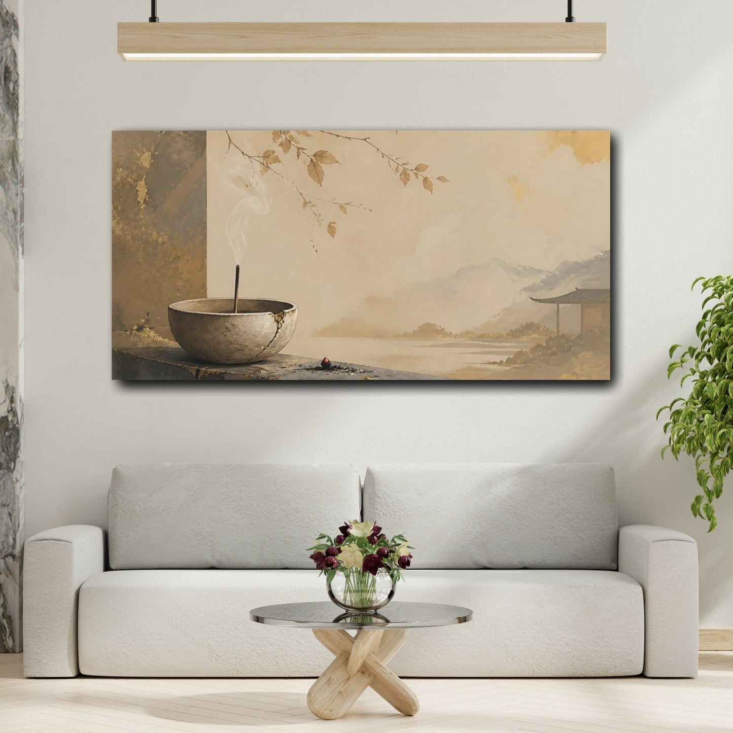 Mockup 2. Incense Bowl Serenity shown as canvas print