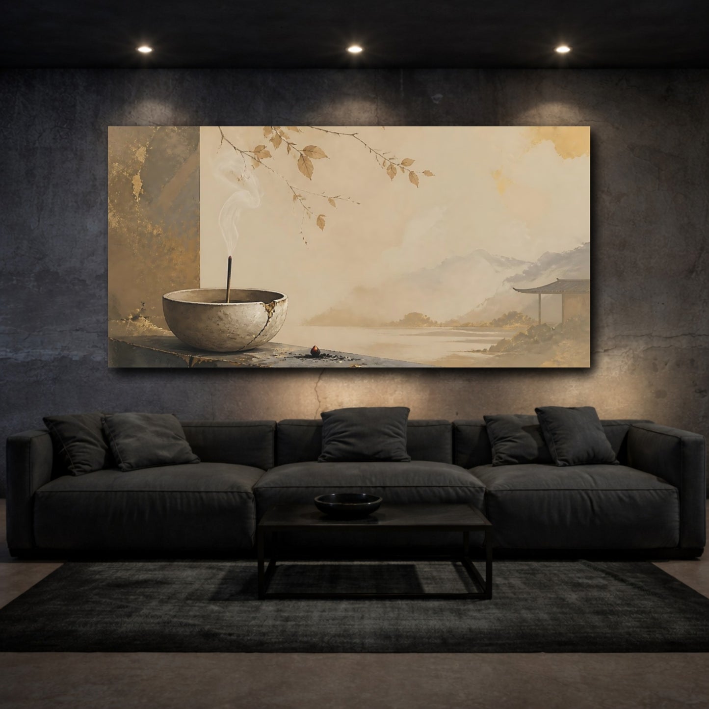 Mockup 3. Incense Bowl Serenity shown as canvas print