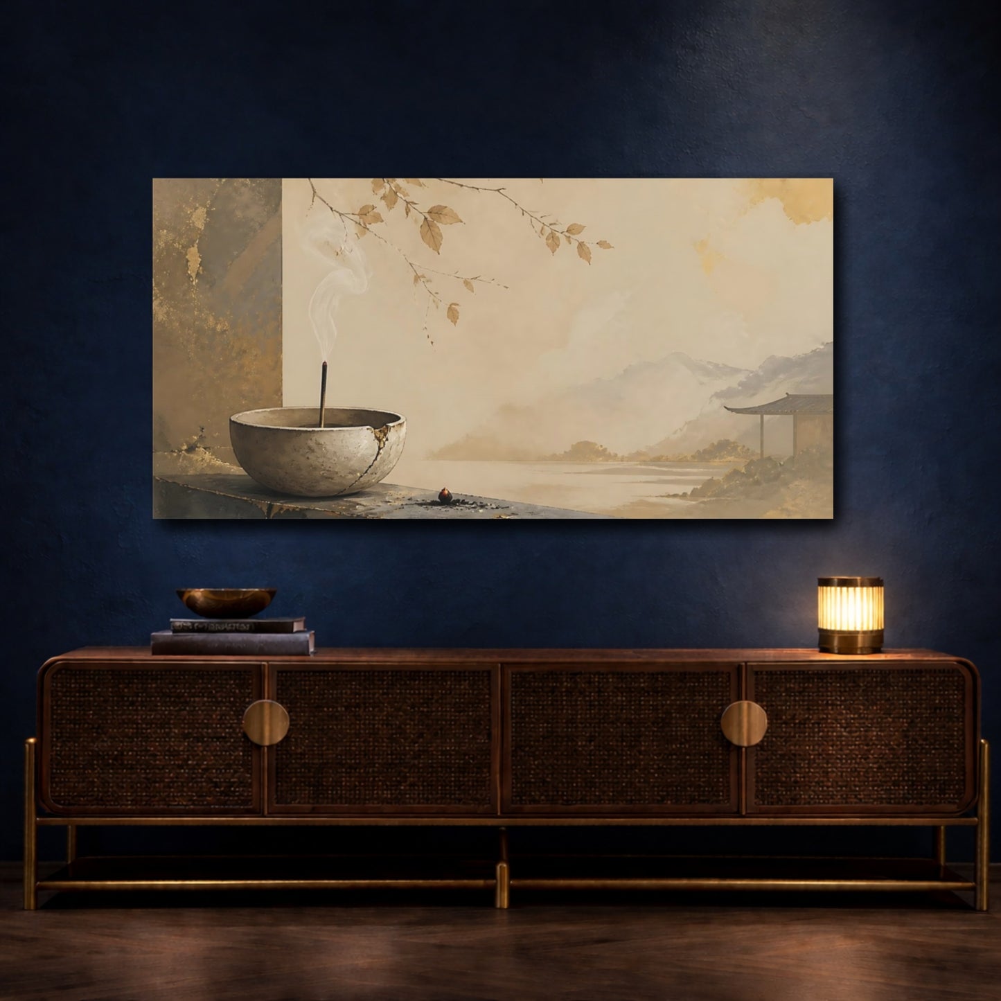 Mockup 4. Incense Bowl Serenity shown as canvas print