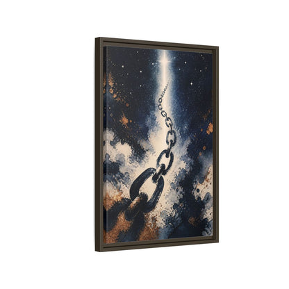 Side Mockup 2. Ink-Wash Chain To Star shown as framed canvas print
