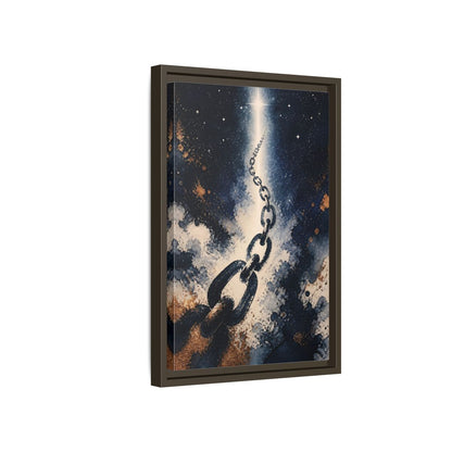 Side Mockup 5. Ink-Wash Chain To Star shown as framed canvas print