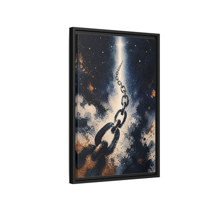 Side Mockup 3. Ink-Wash Chain To Star shown as framed canvas print