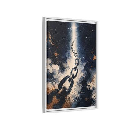 Side Mockup 1. Ink-Wash Chain To Star shown as framed canvas print