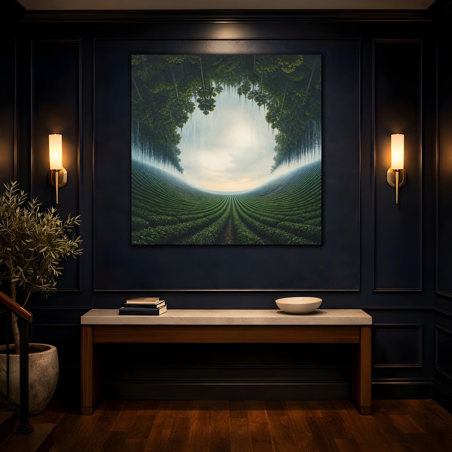 Mockup 4. Inverted Forest Illusion shown as canvas print