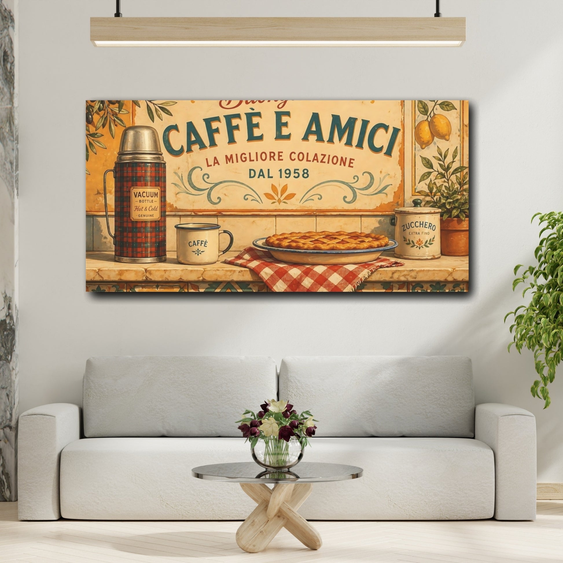 Mockup 2. Italian Cafe Breakfast shown as canvas print