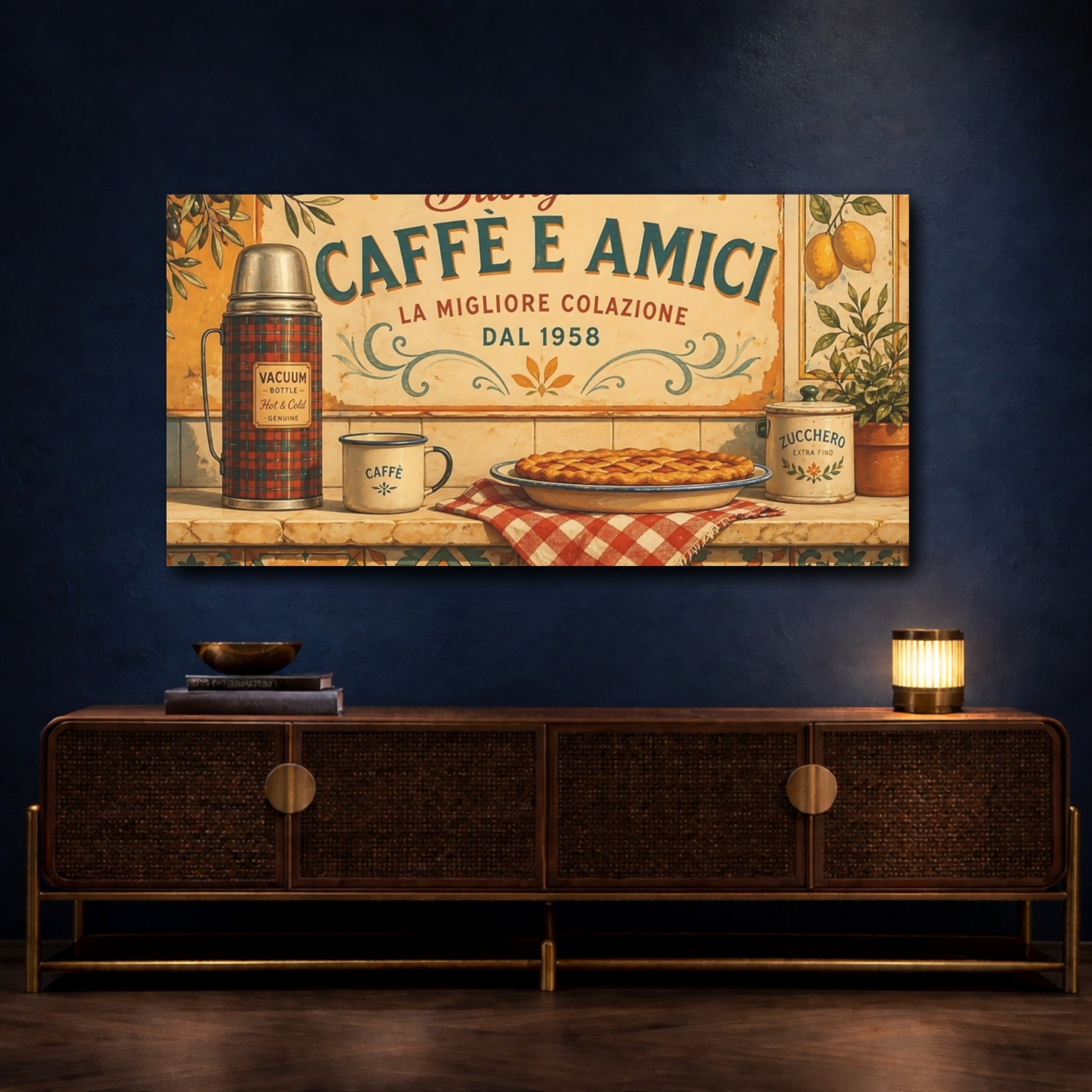 Mockup 4. Italian Cafe Breakfast shown as canvas print