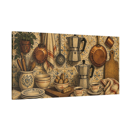 Main Mockup. Italian Coffee Corner shown as canvas print