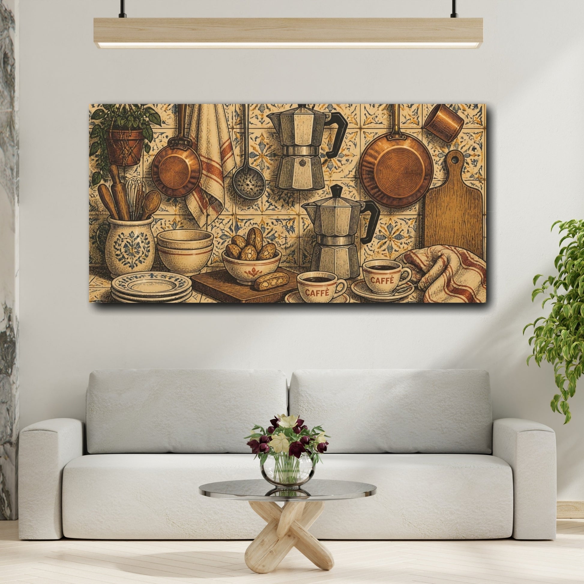 Mockup 2. Italian Coffee Corner shown as canvas print