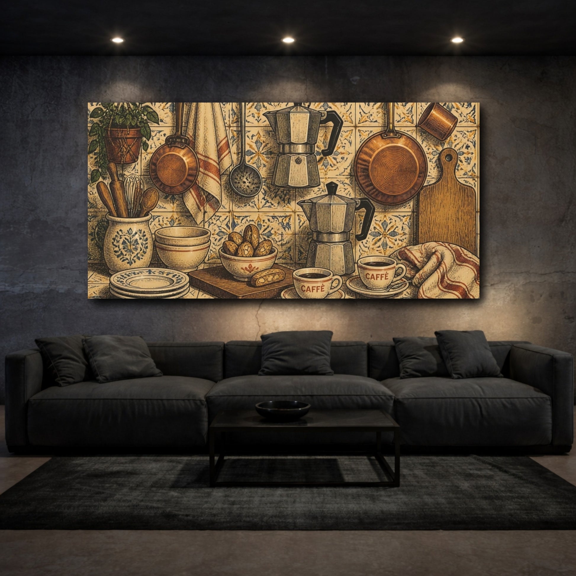 Mockup 3. Italian Coffee Corner shown as canvas print