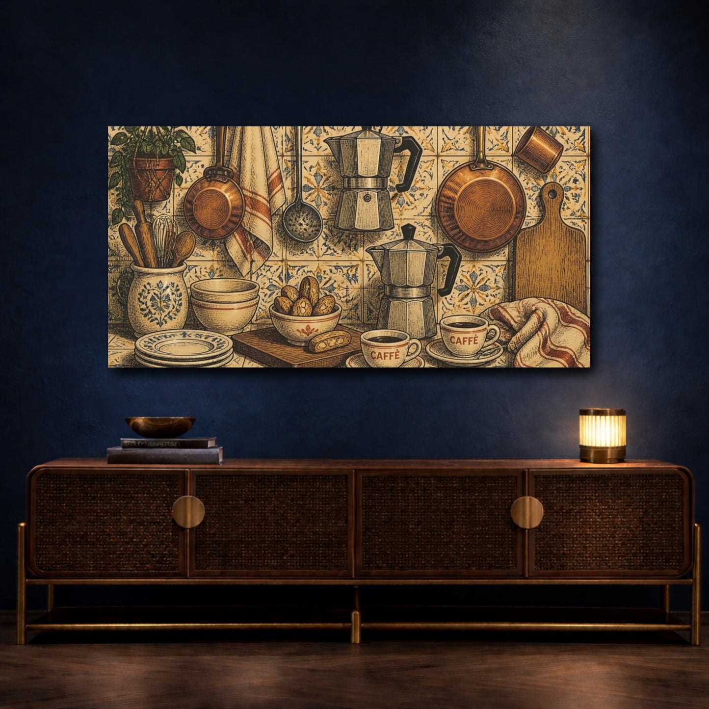 Mockup 4. Italian Coffee Corner shown as canvas print