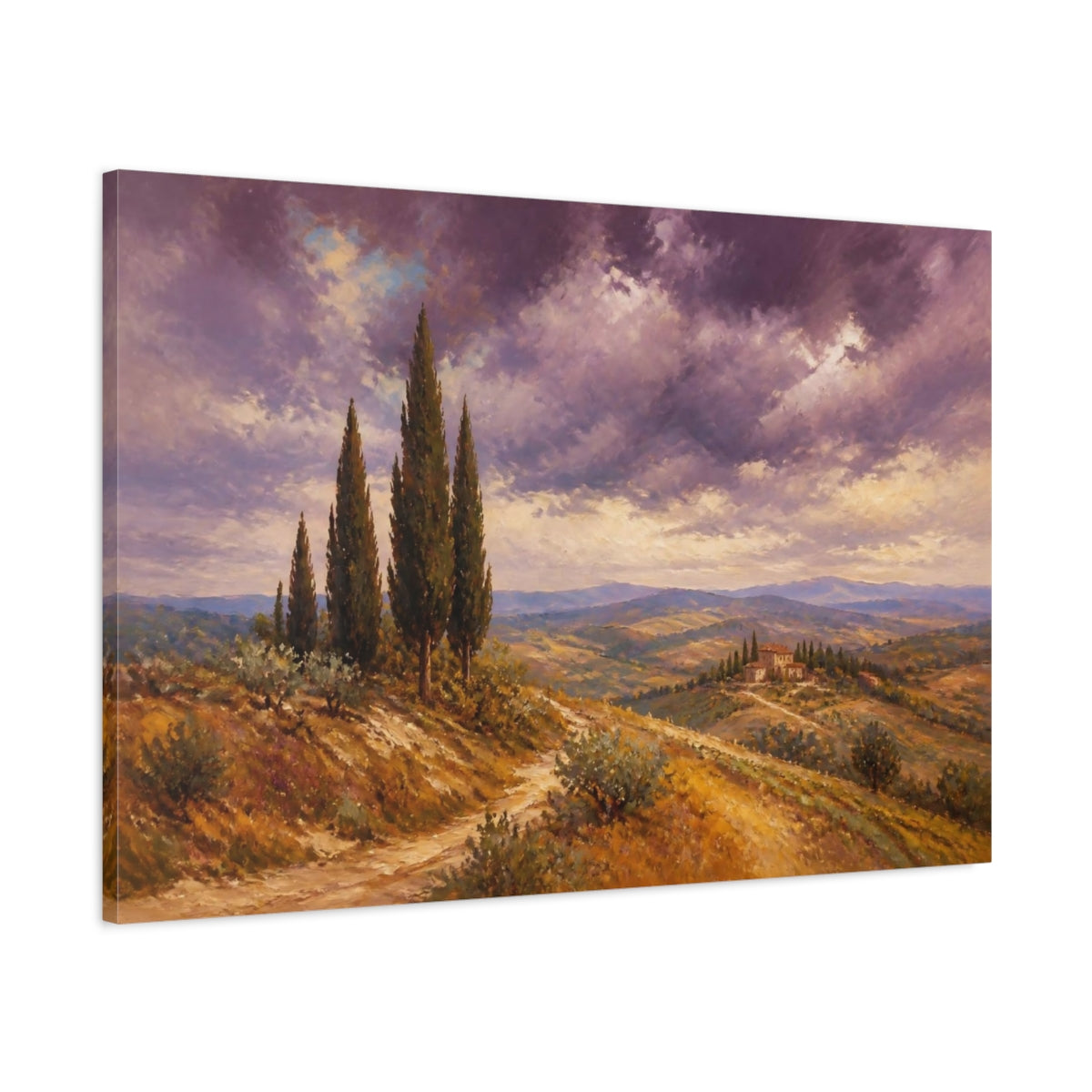 Main Mockup. Italian Cypress Hills shown as canvas print