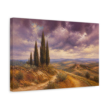 Side Mockup 4. Italian Cypress Hills shown as canvas print