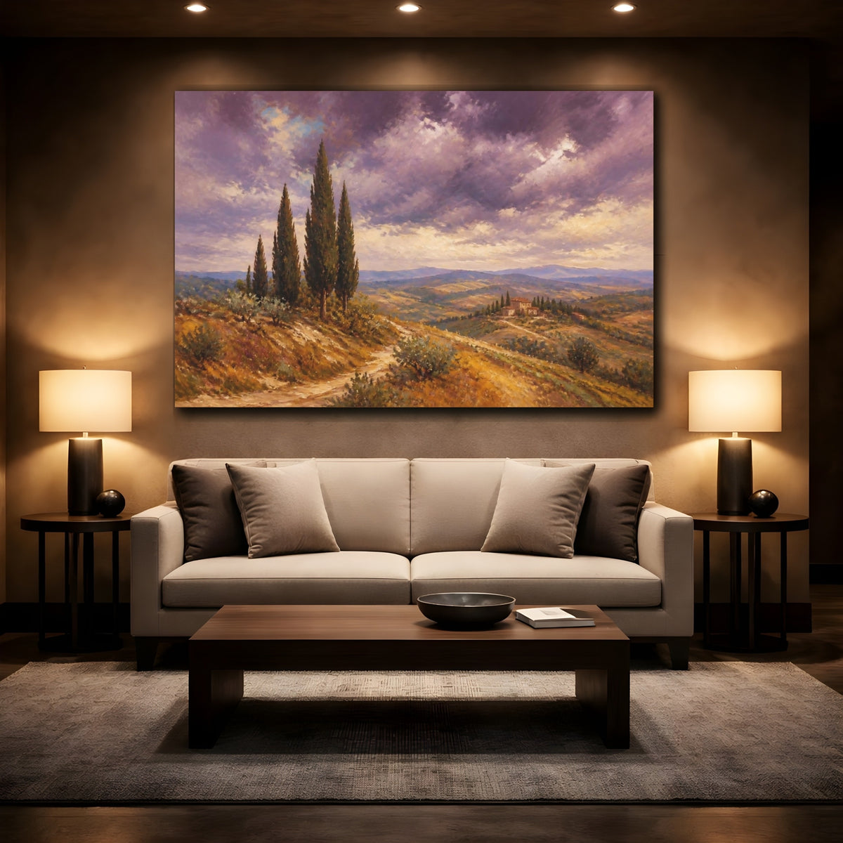 Mockup 2. Italian Cypress Hills shown as canvas print