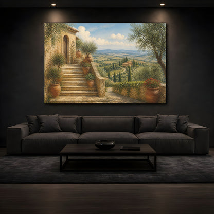 Mockup 3. Italian Terrace Staircase shown as canvas print