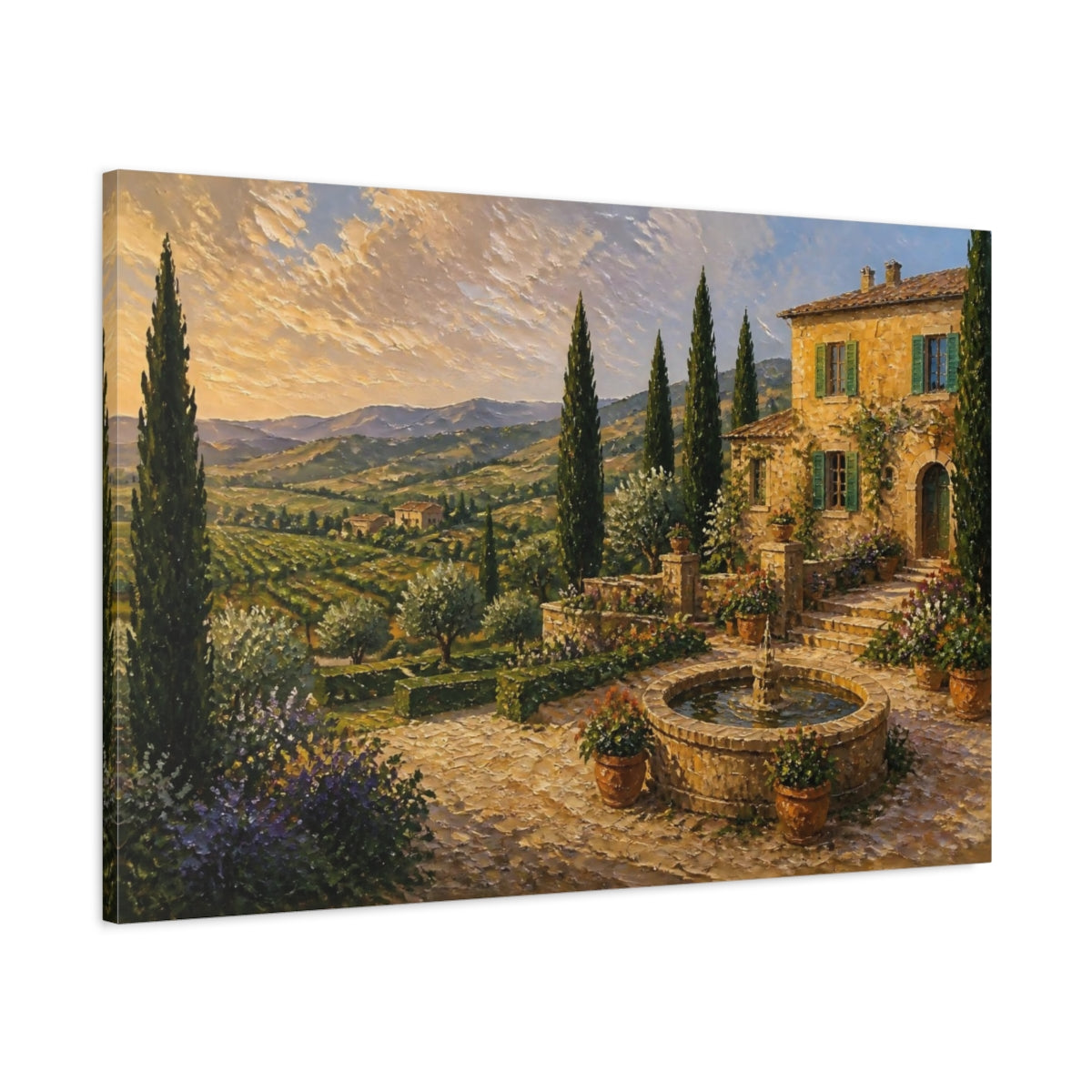 Main Mockup. Italian Villa Terrace shown as canvas print